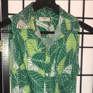 UNTUCKit Green Tropical Shirt Dress